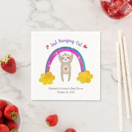 Sloth Boho Rainbow Niedlich Simple Modern Baby Dus Serviette