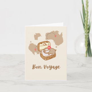 Sloth Bon Voyage Grußkarte Karte