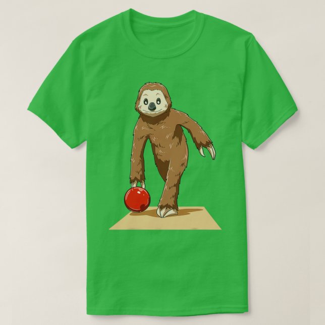 Sloth Bowling Sloth Playing Bowling T T-Shirt (Design vorne)