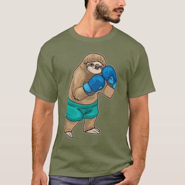 Sloth Boxer Boxhandschuhe Boxing T-Shirt (Vorderseite)