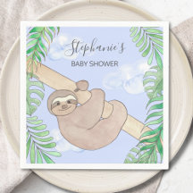 Sloth Boy Blue Baby Dusche