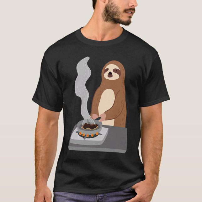 Sloth Burns Food Cooking Hobby Chef Ironic Sloth T-Shirt (Vorderseite)
