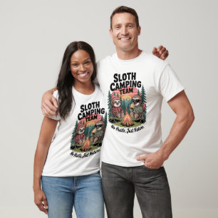 Sloth Camping Team No Hustle T-Shirt