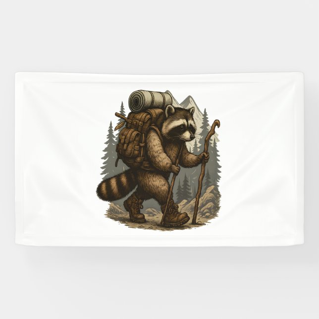 Sloth Camping Wandern Banner (Horizontal)