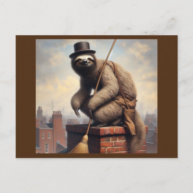 Sloth Chimney Sweep Postkarte (Vorderseite)