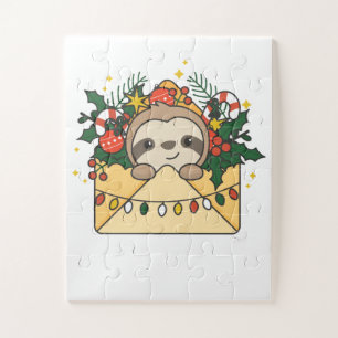 Sloth Christmas Letter Winter Animals Sloths Puzzle