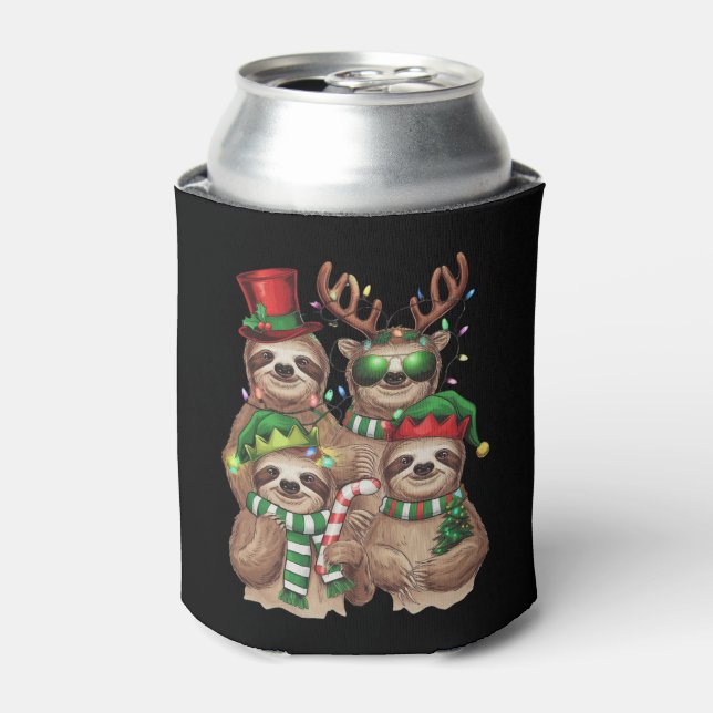 Sloth Christmas Merry Slothmas Sloth Lover Geschen Dosenkühler (Kanne Vorderseite)