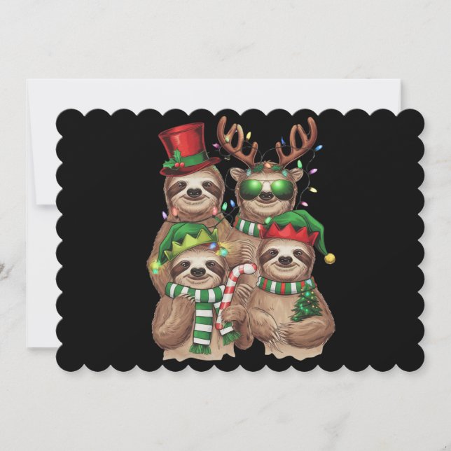 Sloth Christmas Merry Slothmas Sloth Lover Geschen Feiertagskarte (Vorderseite)
