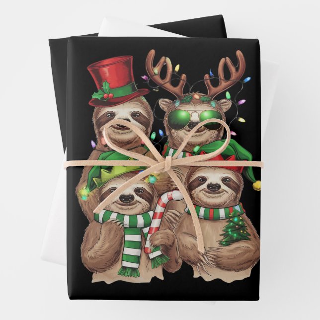 Sloth Christmas Merry Slothmas Sloth Lover Geschen Geschenkpapier Set (Beispiel)