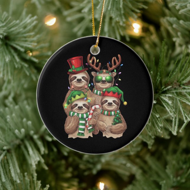Sloth Christmas Merry Slothmas Sloth Lover Geschen Keramik Ornament (Baum)
