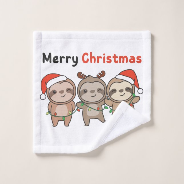 Sloth Christmas Niedlich Sloths Frohe Weihnachten Waschlappen (Waschlappen)