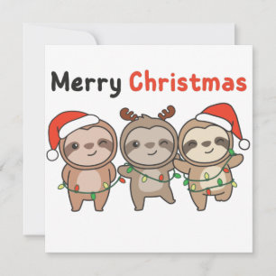 Sloth Christmas Niedlich Sloths Frohe Weihnachts I Einladung