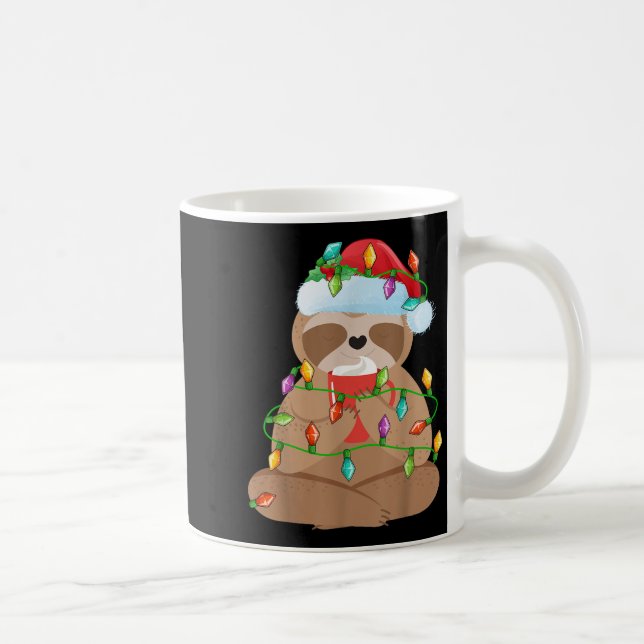 Sloth Christmas Shirt For Boys Girls Kids Lights S Kaffeetasse (Rechts)