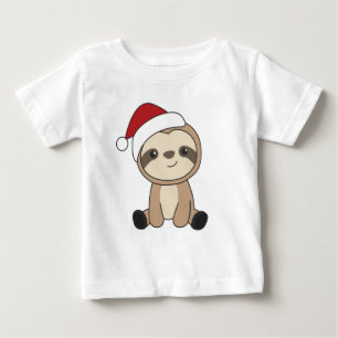 Sloth Christmas Snow Winter Animals Sloths Baby T- T-shirt