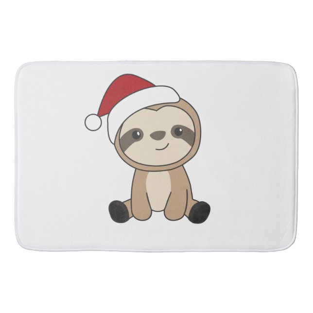Sloth Christmas Snow Winter Animals Sloths Badematte (Vorderseite)