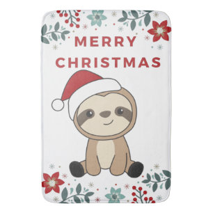 Sloth Christmas Snow Winter Animals Sloths Bath Ma Badematte