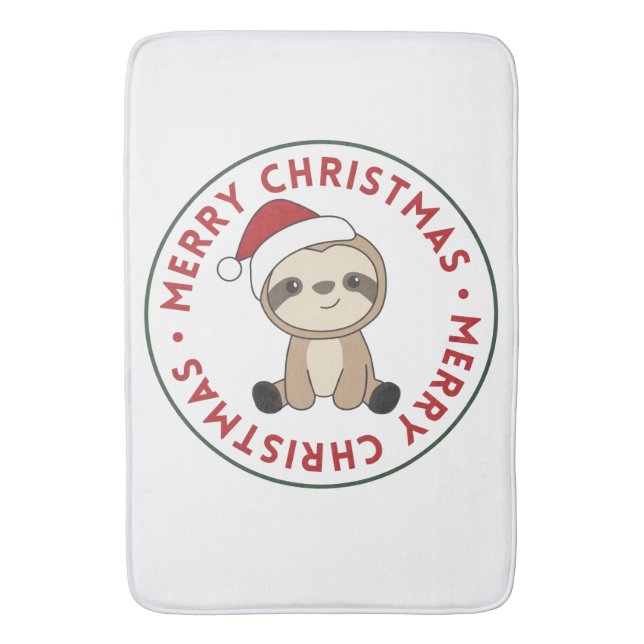 Sloth Christmas Snow Winter Animals Sloths Bath Ma Badematte (Vorderseite Vertikal)