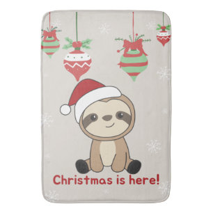Sloth Christmas Snow Winter Animals Sloths Bath Ma Badematte