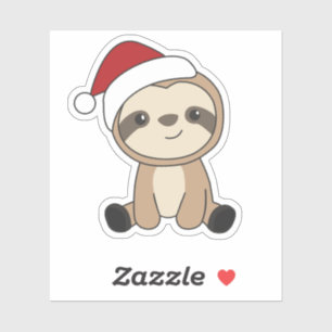 Sloth Christmas Snow Winter Animals Sloths Classic Aufkleber