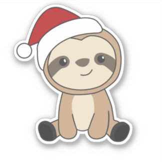 Sloth Christmas Snow Winter Animals Sloths Classic Aufkleber
