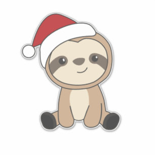 Sloth Christmas Snow Winter Animals Sloths Classic Aufkleber