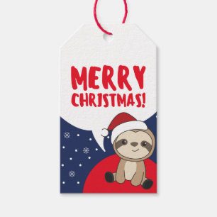 Sloth Christmas Snow Winter Animals Sloths Gift Ta Geschenkanhänger