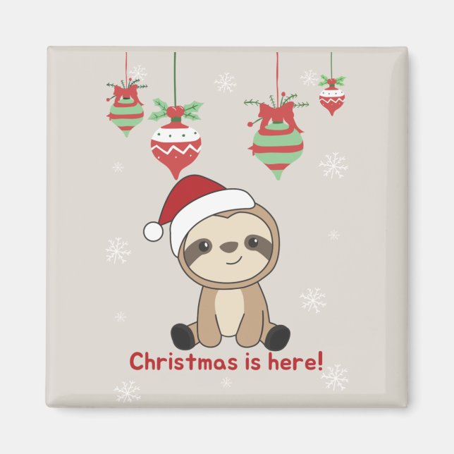 Sloth Christmas Snow Winter Animals Sloths Magnet (Vorne)