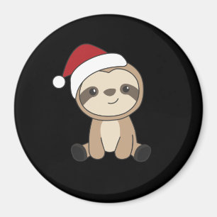 Sloth Christmas Snow Winter Animals Sloths Magnet