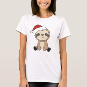 Sloth Christmas Snow Winter Animals Sloths T - Shi T-Shirt