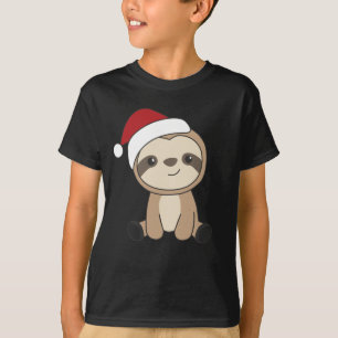Sloth Christmas Snow Winter Animals Sloths T - Shi T-Shirt