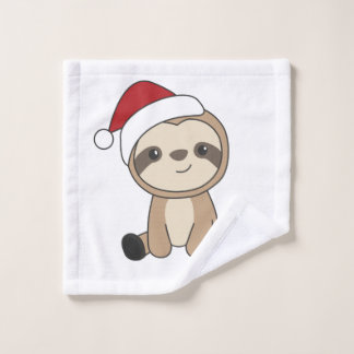 Sloth Christmas Snow Winter Animals Sloths Wash Cl Waschlappen