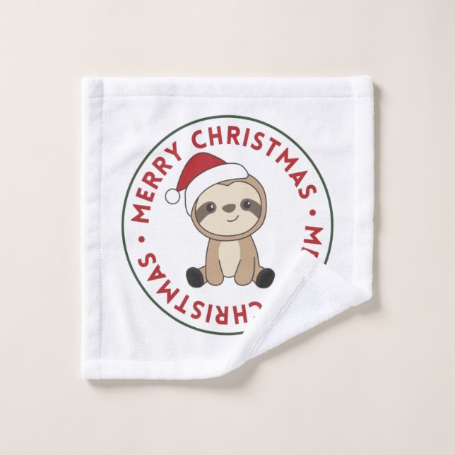 Sloth Christmas Snow Winter Animals Sloths Wash Cl Waschlappen (Waschlappen)
