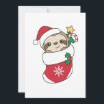 Sloth Christmas Snow Winter Animals Slots Feiertagskarte<br><div class="desc">Der Faultier zu Weihnachten mit einer Weihnachtsmannmütze. Hübsche Tiere mit Weihnachten Strumpf und Schnee für die Ferien. Slots sind niedliche Tiere und perfekt zu Weihnachten.</div>