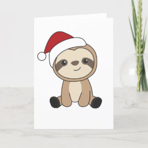 Sloth Christmas Snow Winter Animals Slots Feiertagskarte