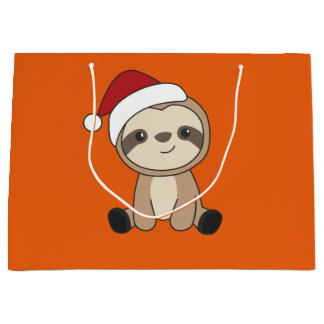Sloth Christmas Snow Winter Animals Slots Große G Große Geschenktüte