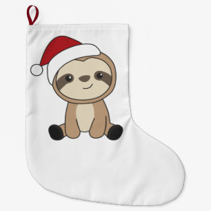 Sloth Christmas Snow Winter Animals Slots Großer Weihnachtsstrumpf