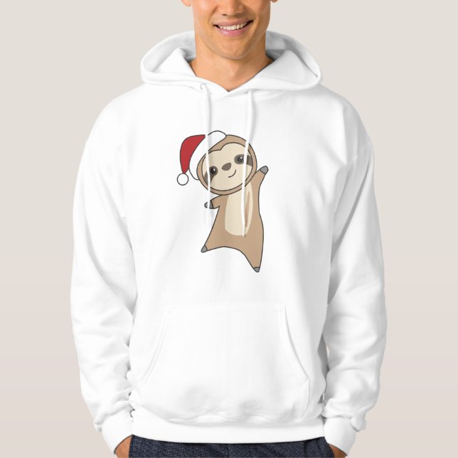 Sloth Christmas Snow Winter Animals Slots Hoodie (Vorderseite)