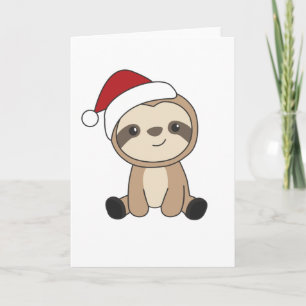 Sloth Christmas Snow Winter Animals Slots Karte