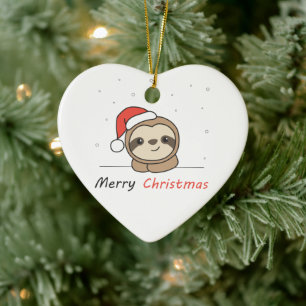 Sloth Christmas Snow Winter Animals Slots Keramik Ornament