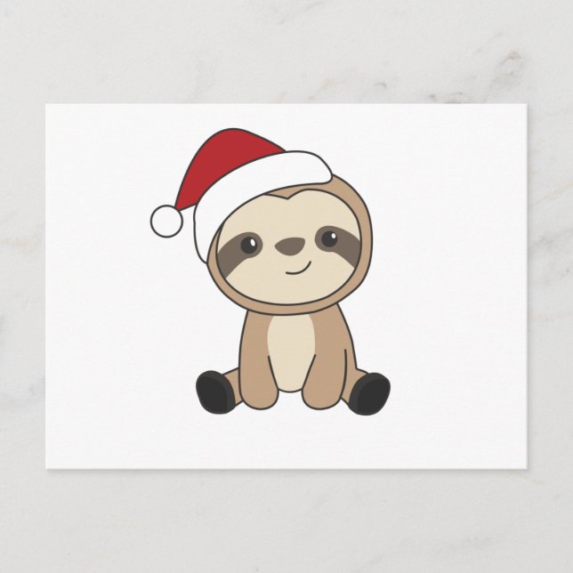 Sloth Christmas Snow Winter Animals Slots Postkarte (Vorderseite)