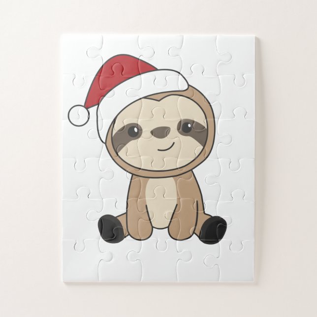 Sloth Christmas Snow Winter Animals Slots Puzzle (Vertikal)