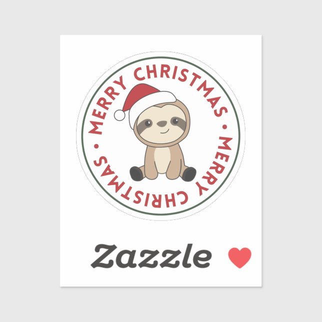 Sloth Christmas Snow Winter Animals Slots Sticker (Blatt)