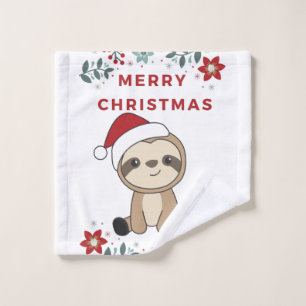 Sloth Christmas Snow Winter Animals Slots Waschlappen