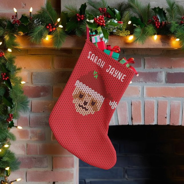 Sloth Christmas Strumpf Kleiner Weihnachtsstrumpf (Santa Sloth is coming to town & he's here on this festive red christmas stocking. Just add your name)