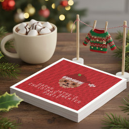 Sloth Christmas Sweater Party Red Paper Napkins Serviette