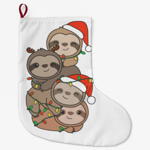 Sloth Christmas Tree Christmas Animals Sloths Großer Weihnachtsstrumpf