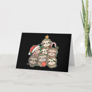 Sloth Christmas Tree Funny Animal Christmas Holida Feiertagskarte