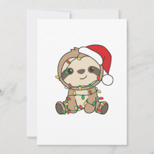 Sloth Christmas Winter Animals Sloths Feiertagskarte