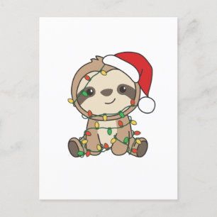 Sloth Christmas Winter Animals Sloths Feiertagspostkarte