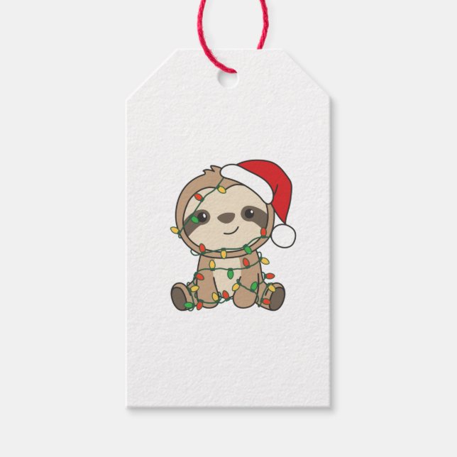 Sloth Christmas Winter Animals Sloths Geschenkanhänger (Vorderseite)
